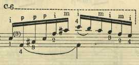 Fifth measure of Preludio (en re mayor).